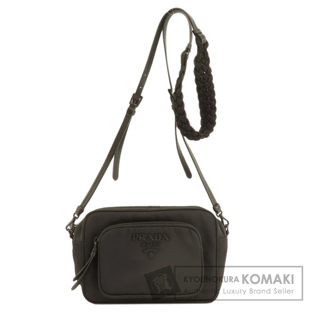 Prada ReNylon camera bag braided shoulder strap Black